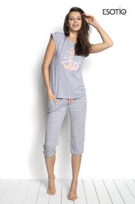 Piżama Sailor T-shirt + długie spodnie 34221-90X, 34223-90X Szary